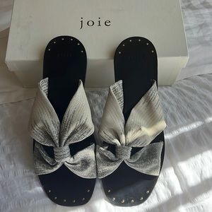 NWT Joie Benita Leather Sandal in Ivory Lizard (Size 39.5)